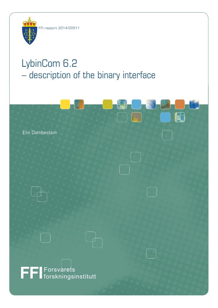 Forsiden av dokumentet LybinCom 6.2 - description of the binary interface