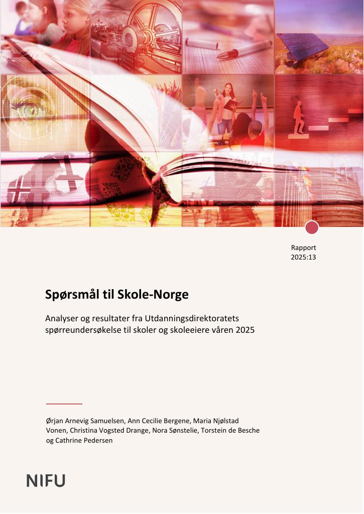 Forsiden av dokumentet Spørsmål til Skole-Norge våren 2025