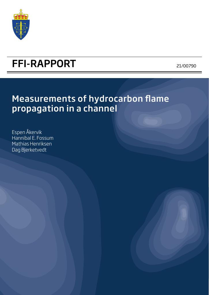 Forsiden av dokumentet Measurements of hydrocarbon flame propagation in a channel