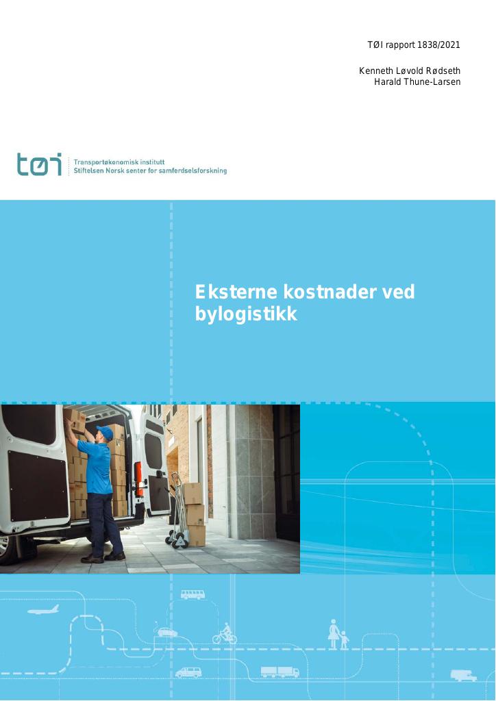 Forsiden av dokumentet Eksterne kostnader ved bylogistikk