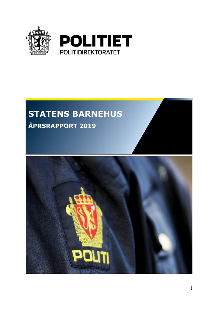 Forsiden av dokumentet Statens barnehus - årsrapport 2019