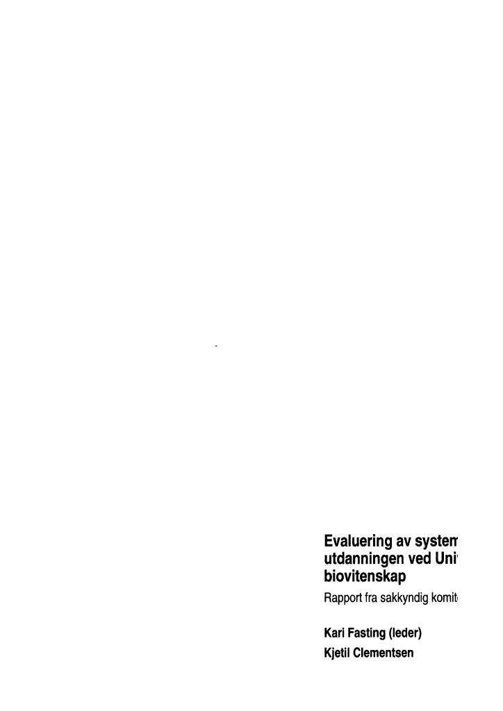 Forsiden av dokumentet Evaluering av system for kvalitetssikring av utdanningen ved Universitetet for miljø- og biovitenskap