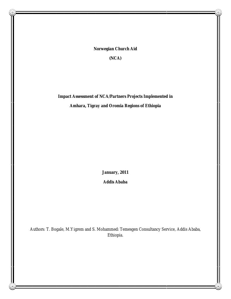 Forsiden av dokumentet Impact assessment of five NCA supported IRDPs (2000-2009)