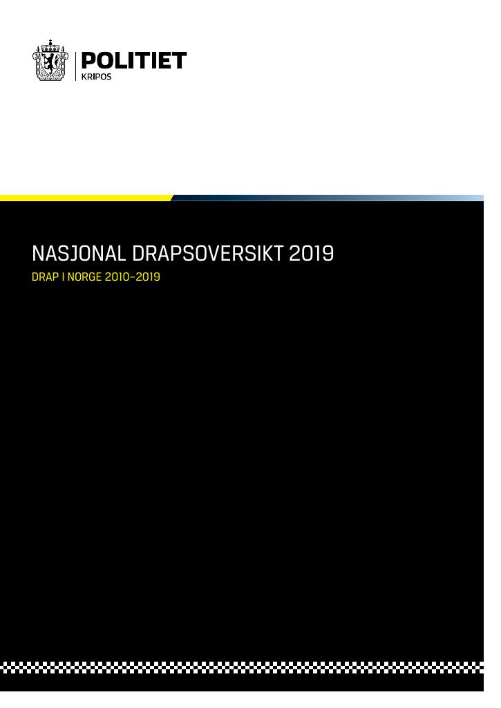 Forsiden av dokumentet Nasjonal drapsoversikt 2019