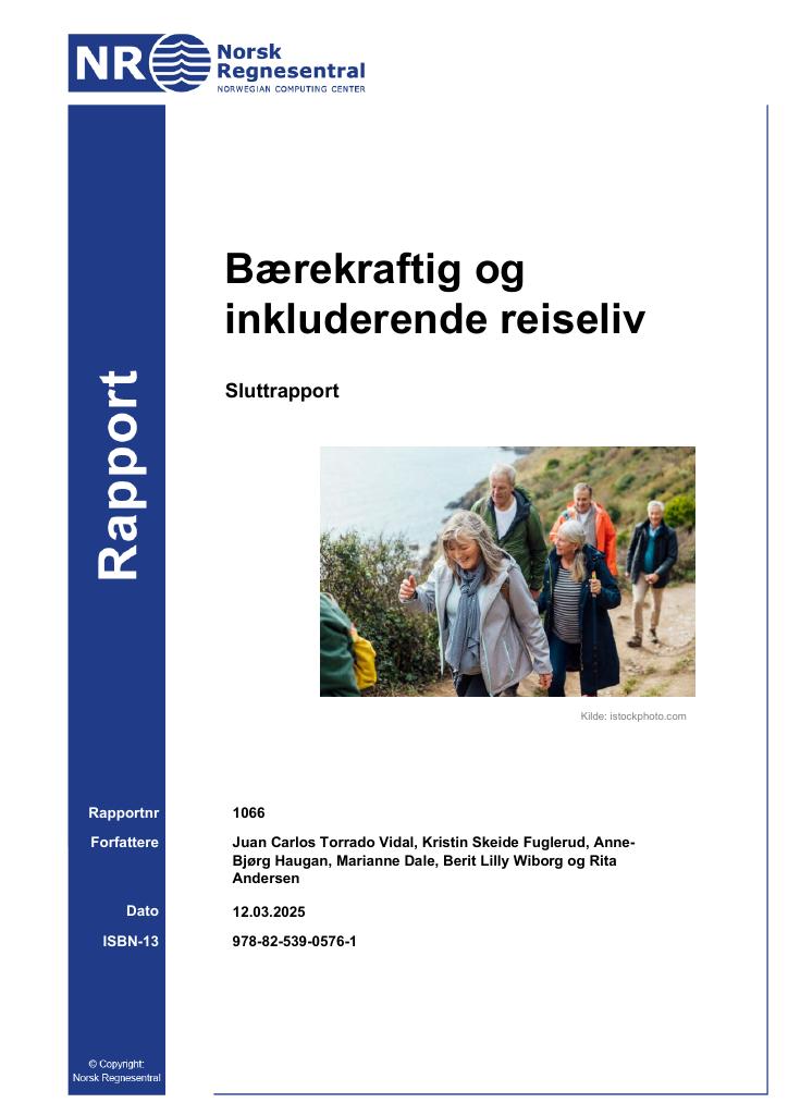 Forsiden av dokumentet Bærekraftig og inkluderende reiseliv