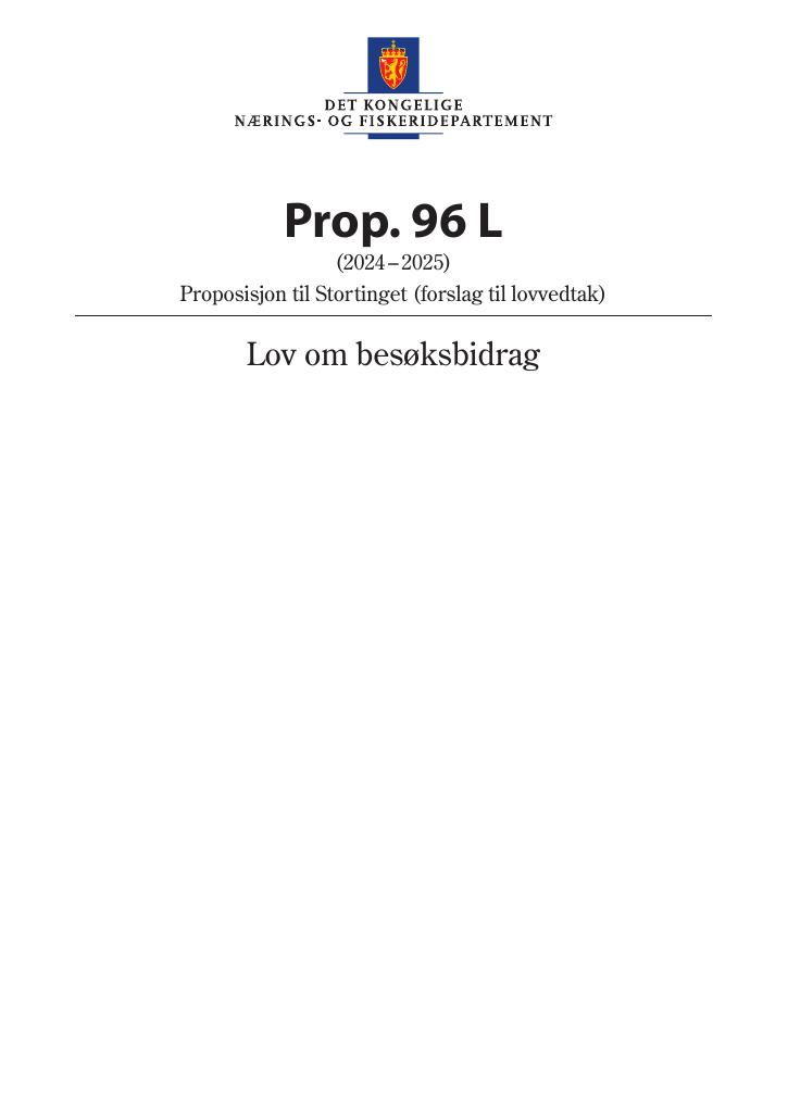 Forsiden av dokumentet Prop. 96 L (2024–2025)