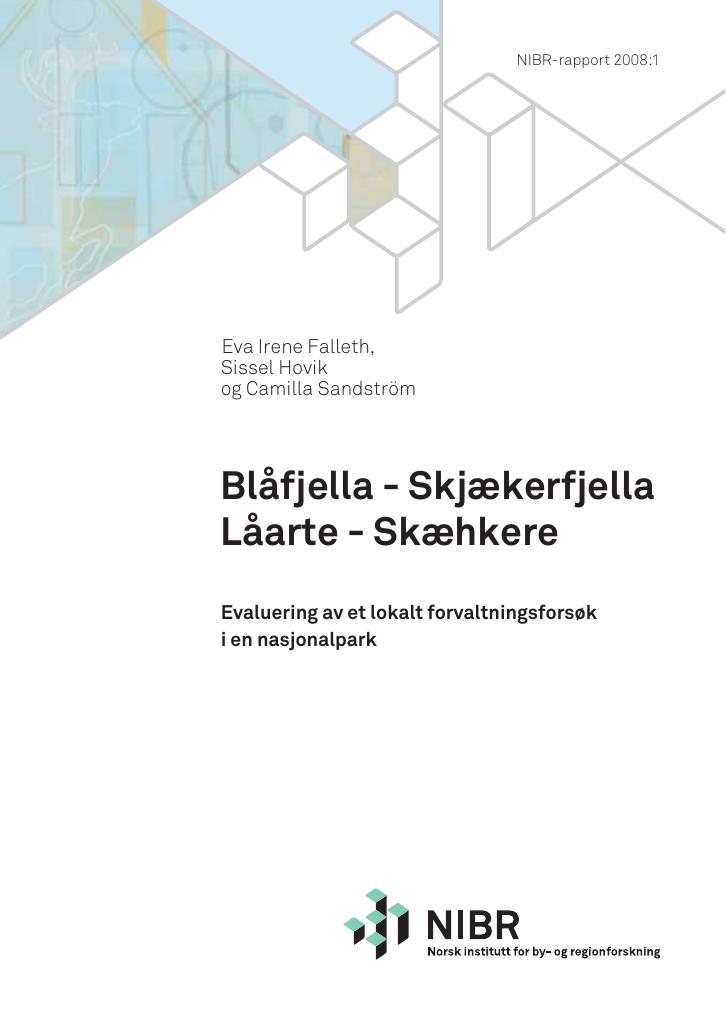 Forsiden av dokumentet Blåfjella - Skjækerfjella/Låarte - Skæhkere