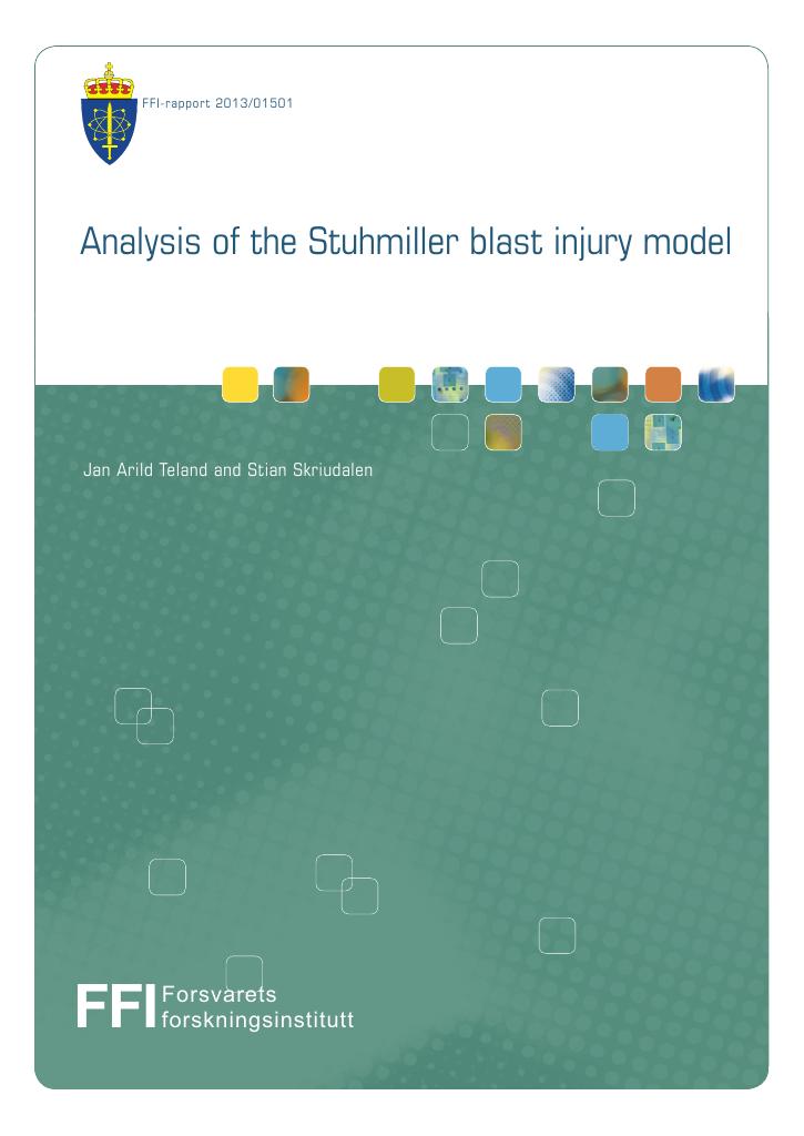 Forsiden av dokumentet Analysis of the Stuhmiller blast injury model