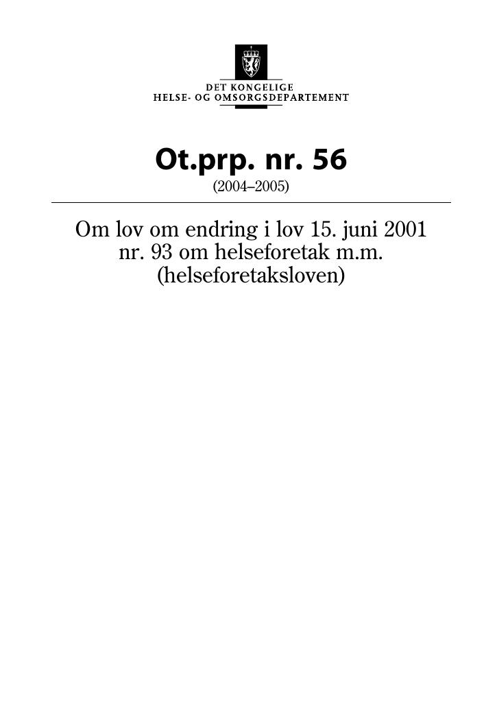 Forsiden av dokumentet Ot.prp. nr. 56 (2004-2005)