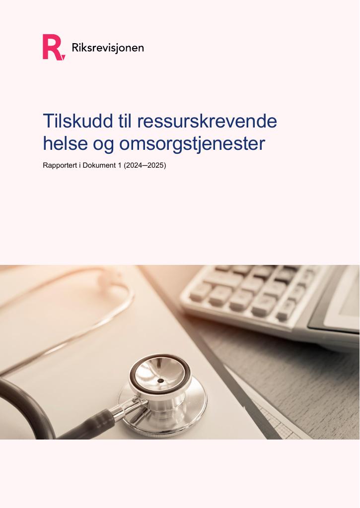 Forsiden av dokumentet Tilskudd til ressurskrevende helse- og omsorgstjenester