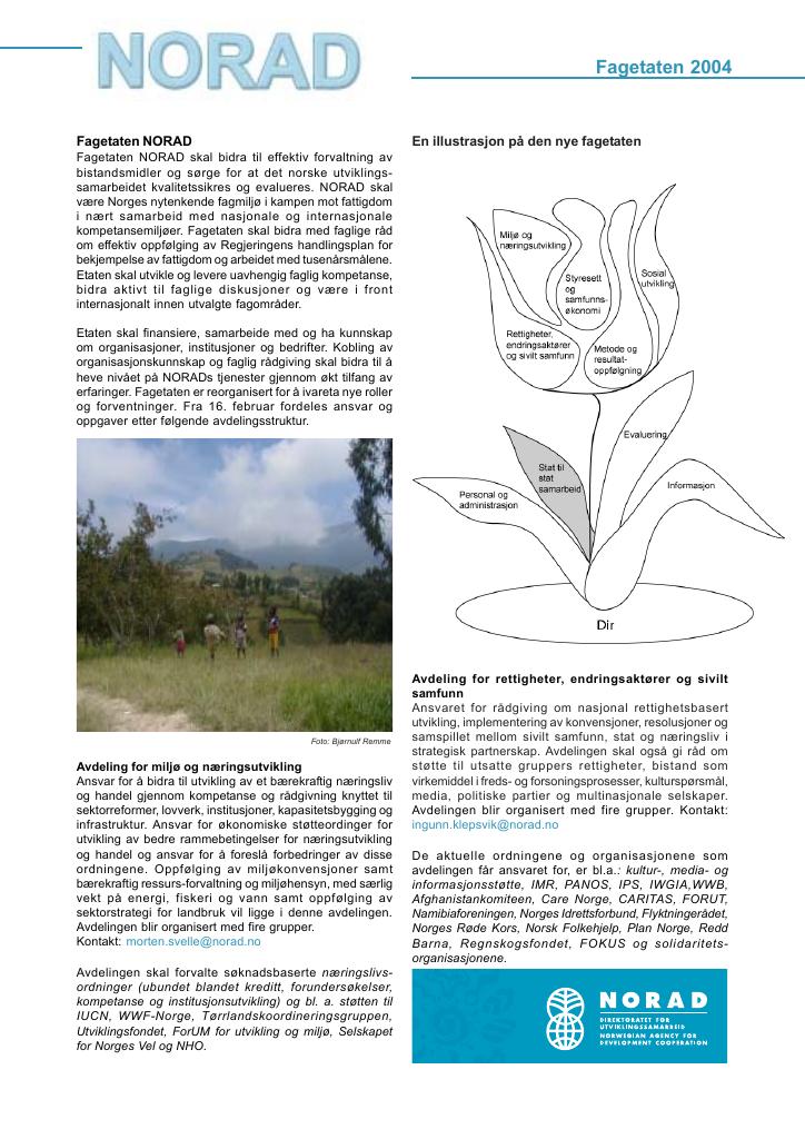 Forsiden av dokumentet Noradfakta om Fagetaten Norad 2004