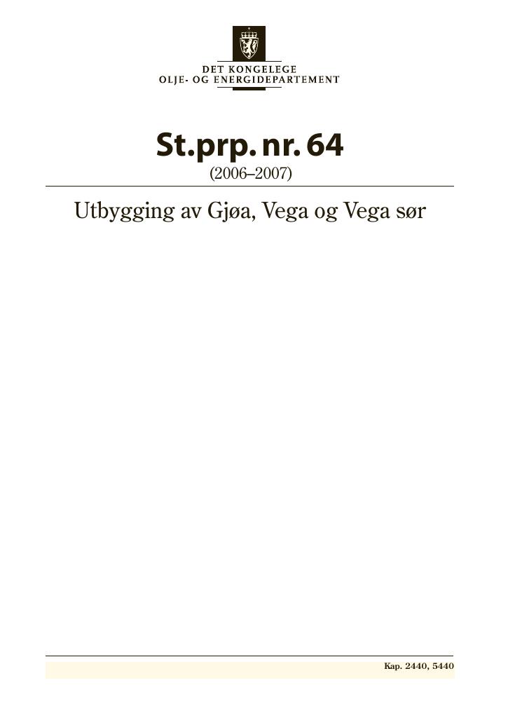 Forsiden av dokumentet St.prp. nr. 64 (2006-2007)