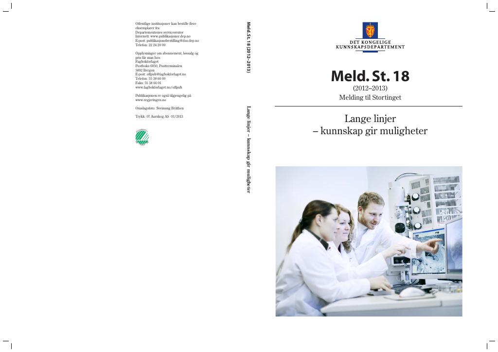 Forsiden av dokumentet Meld. St. 18 (2012–2013)