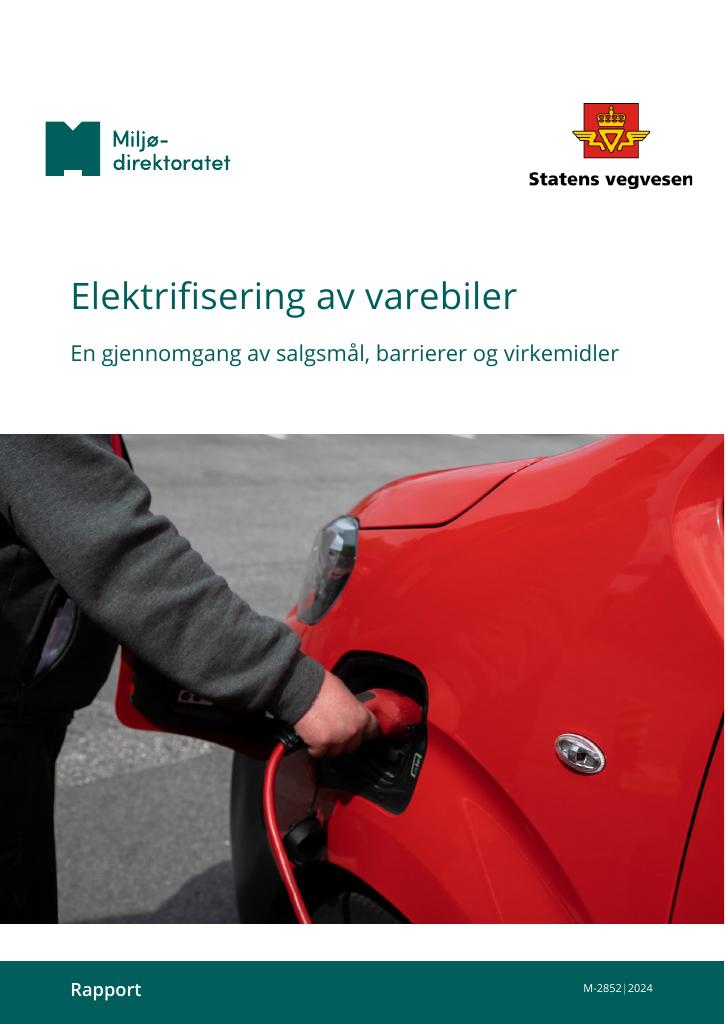 Forsiden av dokumentet Elektrifisering av varebiler