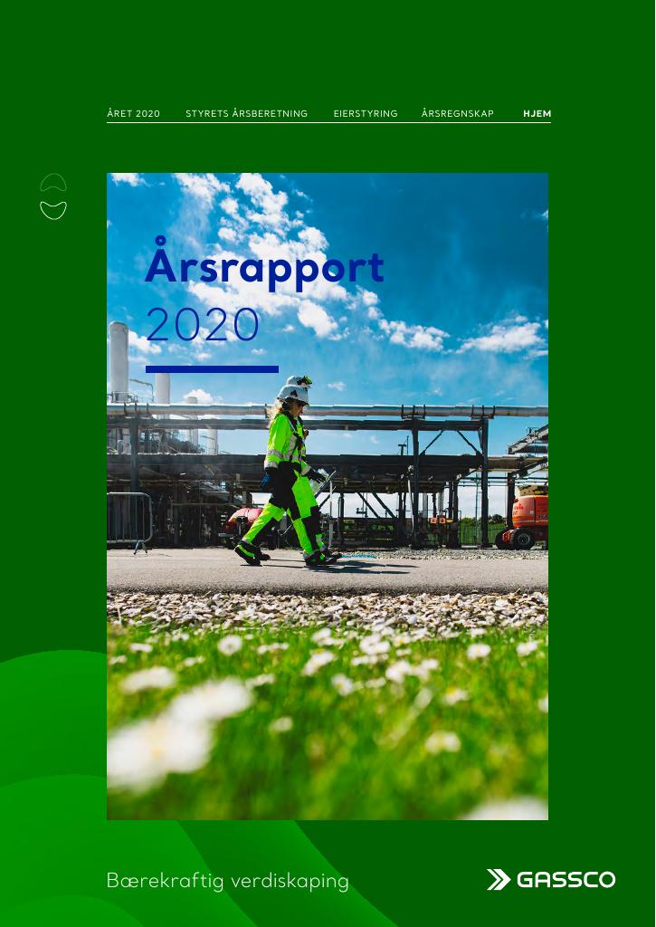 Forsiden av dokumentet Årsrapport Gassco 2020
