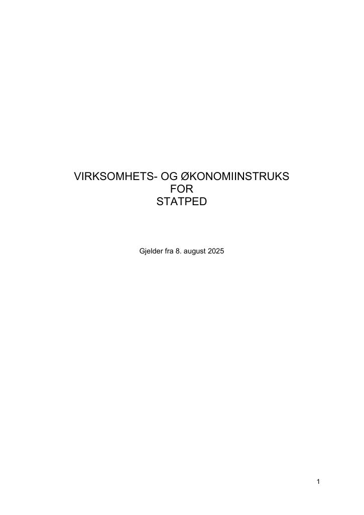 Forsiden av dokumentet Instruks Statped 2025