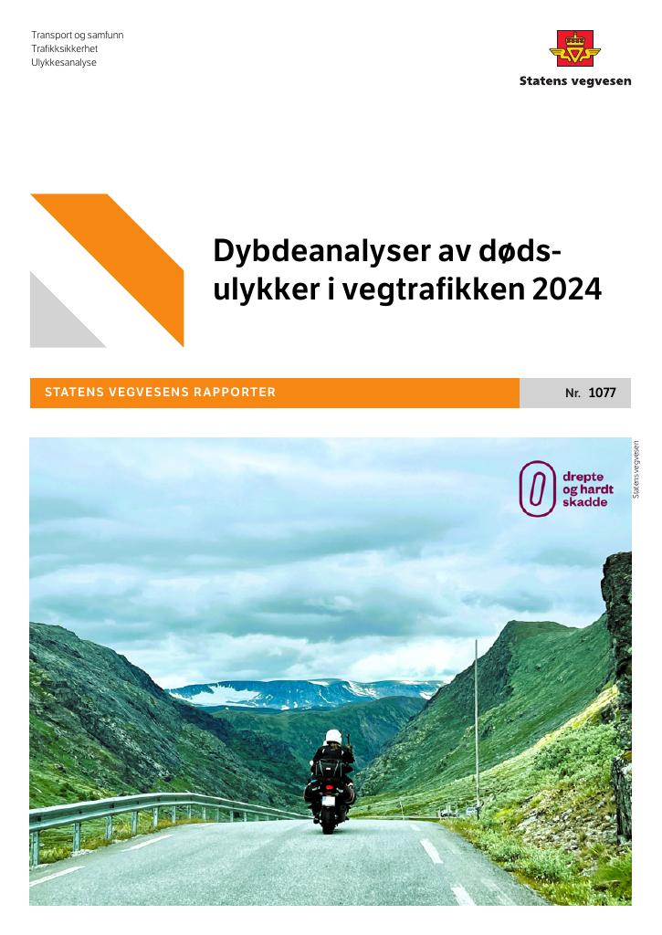 Forsiden av dokumentet Dybdeanalyser av dødsulykker i vegtrafikken 2024