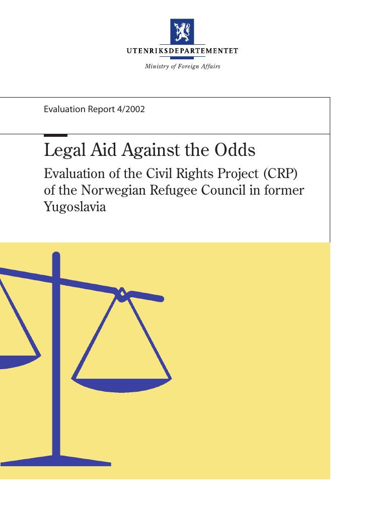 Forsiden av dokumentet Legal Aid Against the Odds
