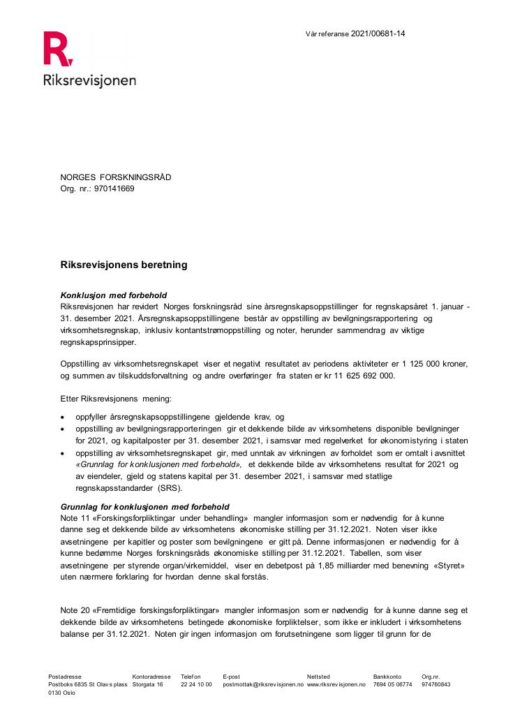 Forsiden av dokumentet Brev