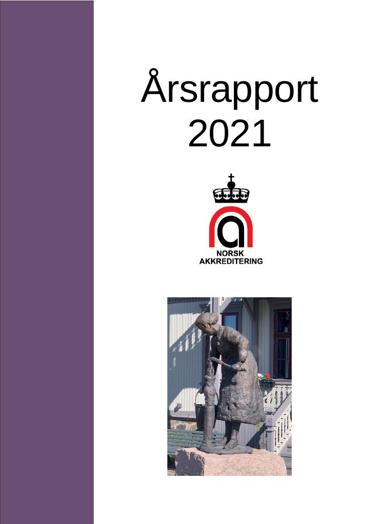 Forsiden av dokumentet Årsrapport Norsk akkreditering 2021