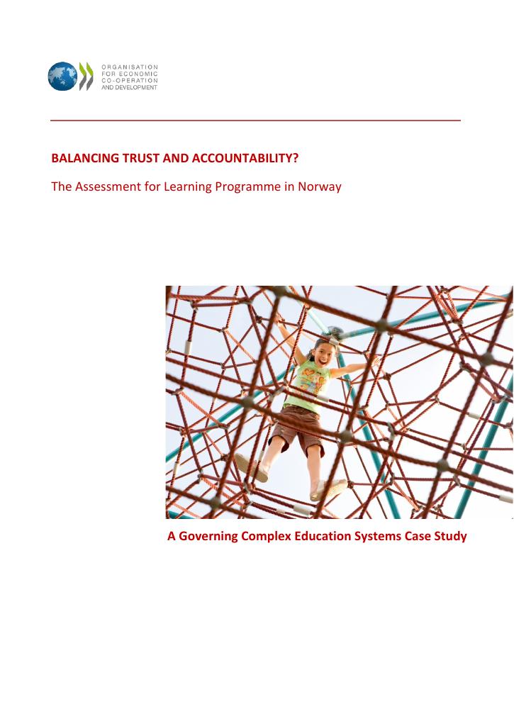 Forsiden av dokumentet Balancing Trust and Accountability? The Assessment for Learning Programme in Norway
