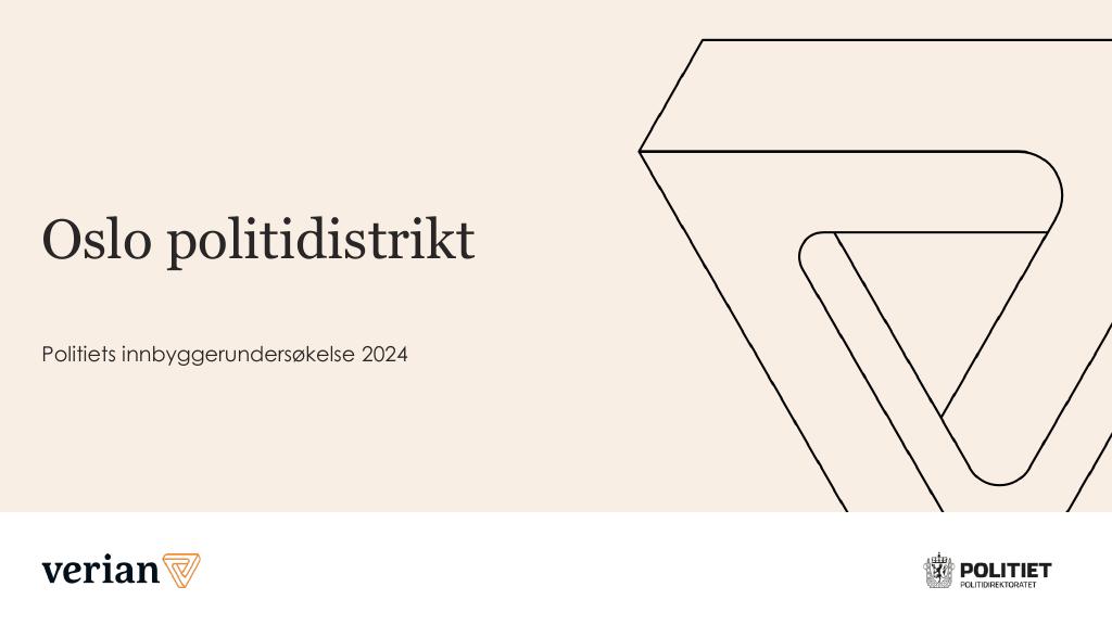 Forsiden av dokumentet Oslo politidistrikt Politiets innbyggerundersøkelse 2024