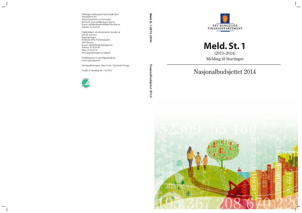 Forsiden av dokumentet Meld. St. 1 (2013 – 2014)