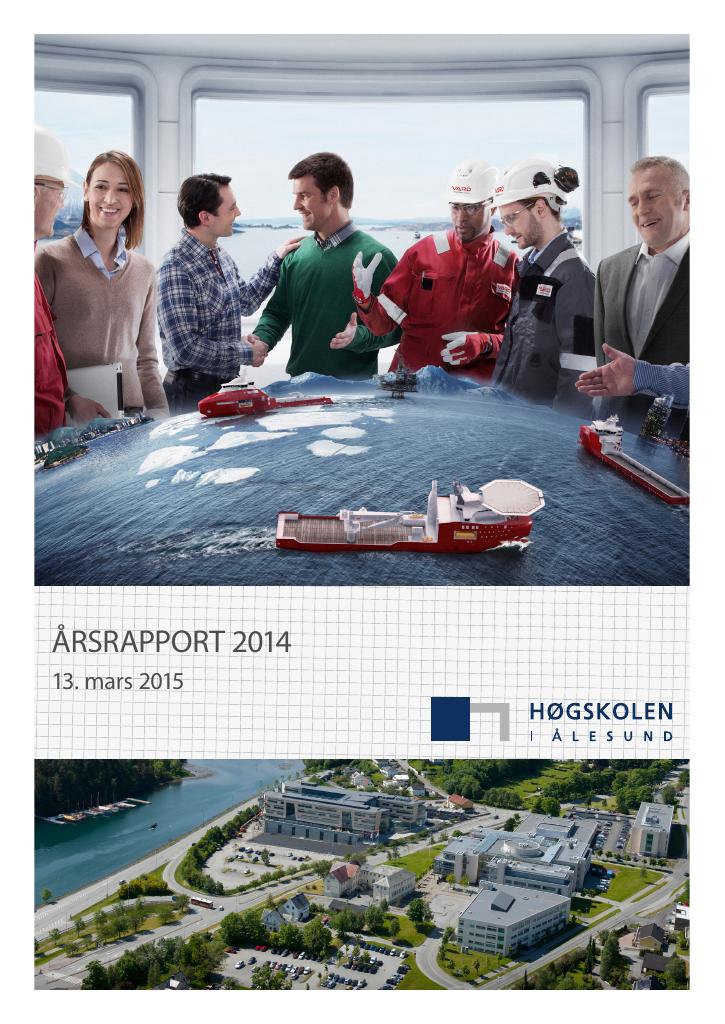 Forsiden av dokumentet Årsrapport Høgskolen i Ålesund 2014