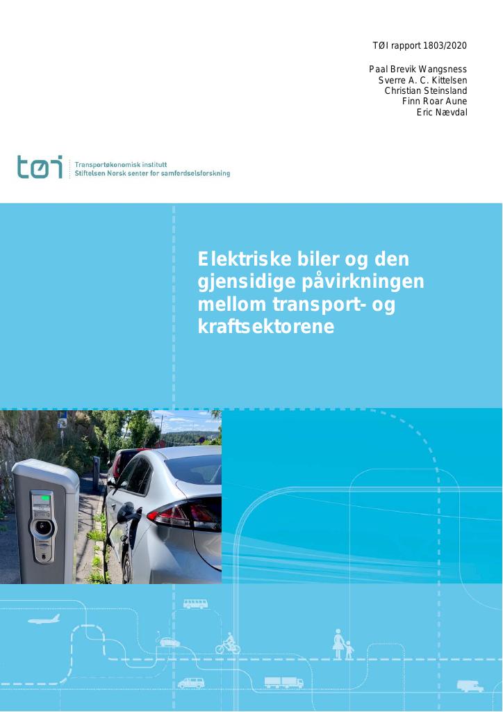 Forsiden av dokumentet Elektriske biler og den gjensidige påvirkningen mellom transport- og kraftsektorene