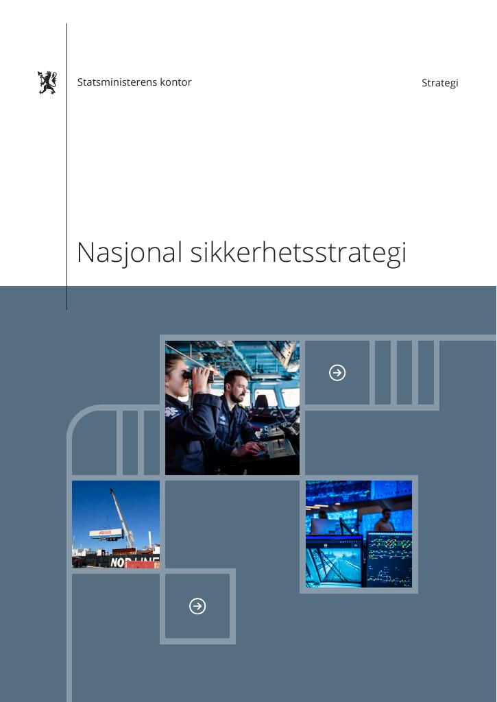 Forsiden av dokumentet Nasjonal sikkerhetsstrategi