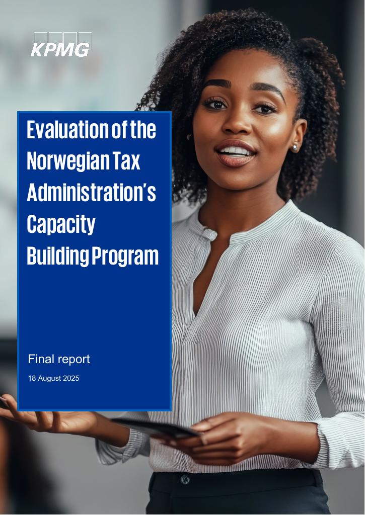 Forsiden av dokumentet Evaluation of the Norwegian Tax Administration’s Capacity Building Program
