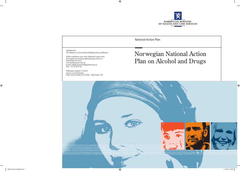Forsiden av dokumentet Norwegian National Action Plan on Alcohol and Drugs