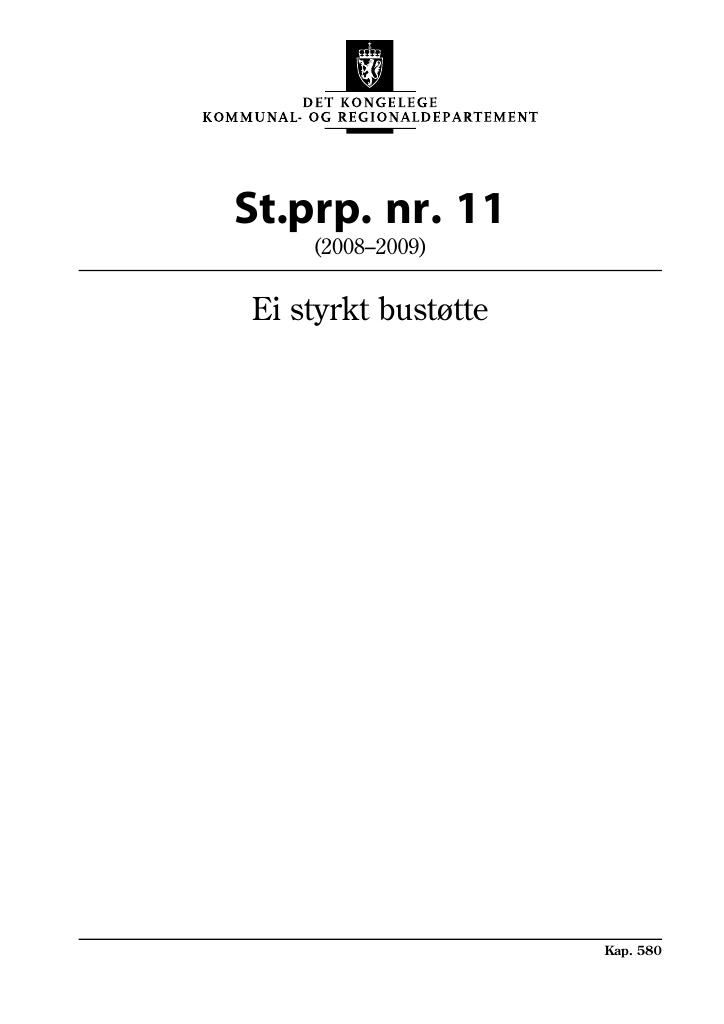 Forsiden av dokumentet St.prp. nr. 11 (2008-2009)