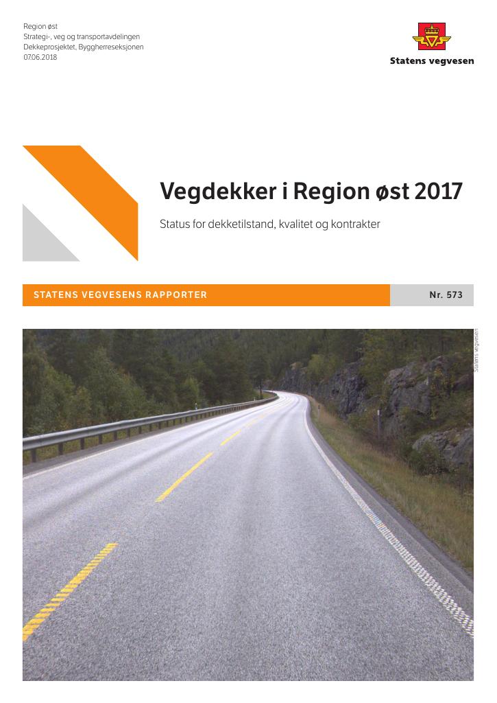 Forsiden av dokumentet Vegdekker i Region øst 2017