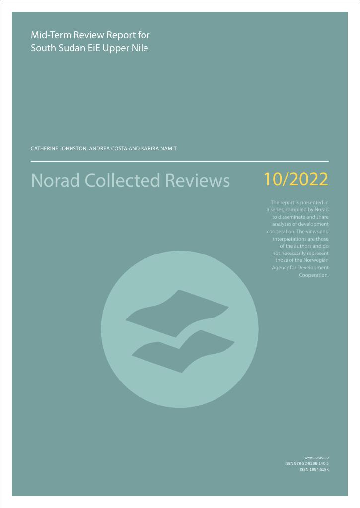 Forsiden av dokumentet Mid-Term Review Report for South Sudan EiE Upper Nile