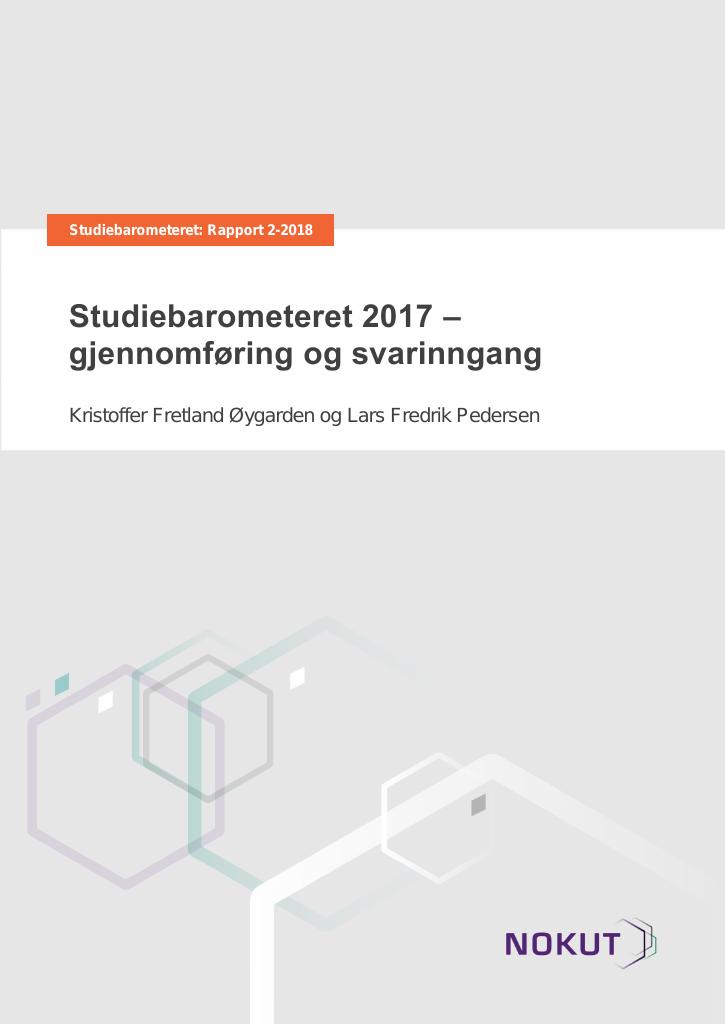 Forsiden av dokumentet Studiebarometeret 2017 – gjennomføring og svarinngang