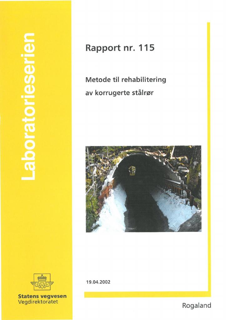 Forsiden av dokumentet Metode til rehabilitering av korrugerte stålrør