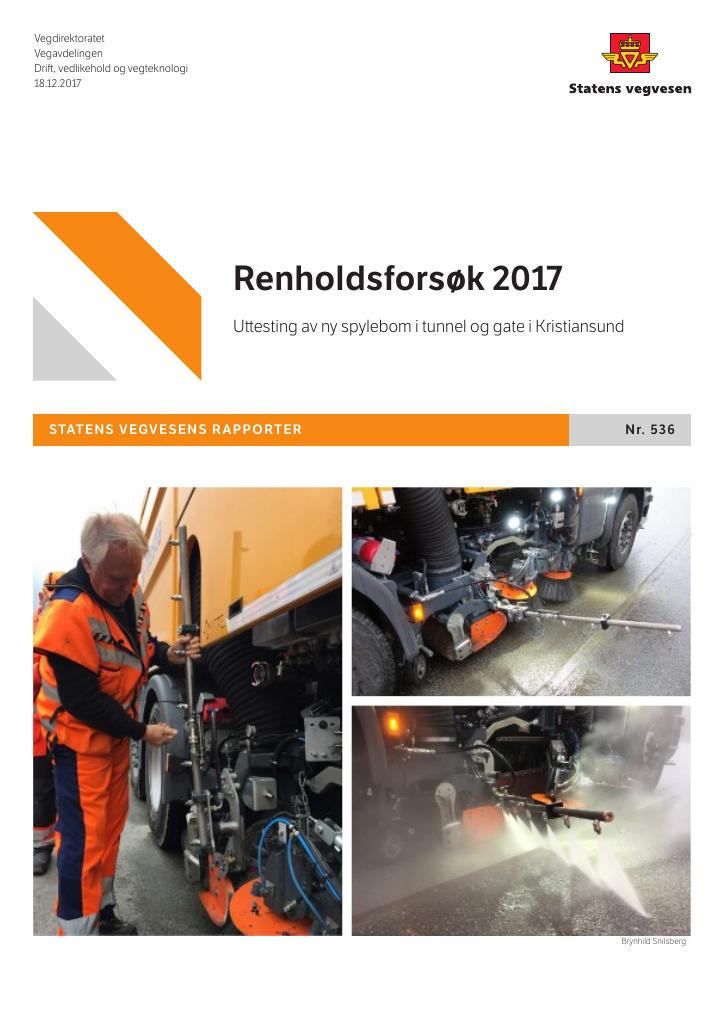 Forsiden av dokumentet Renholdsforsøk 2017