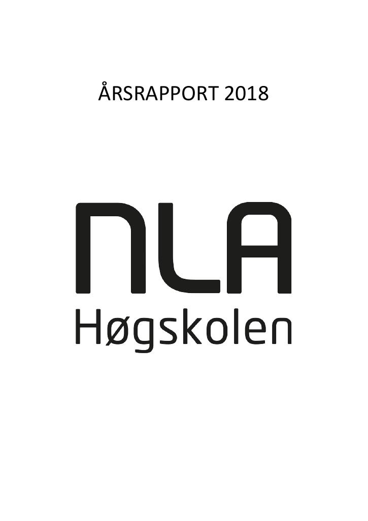 Forsiden av dokumentet Årsrapport NLA Høgskolen 2018