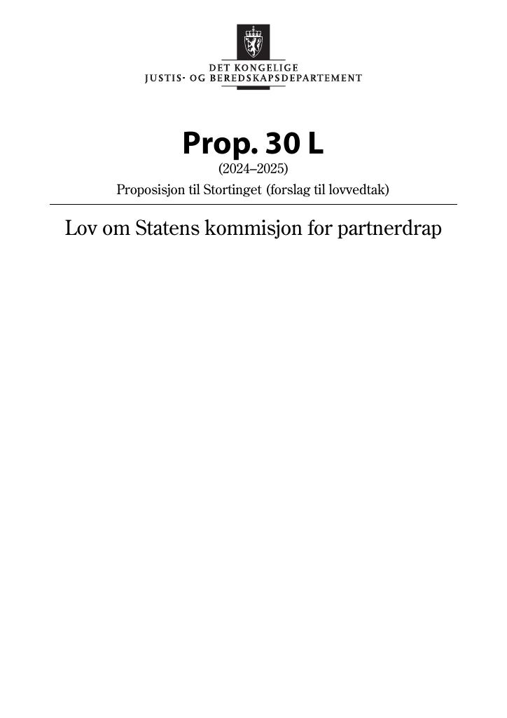 Forsiden av dokumentet Prop. 30 L (2024–2025)