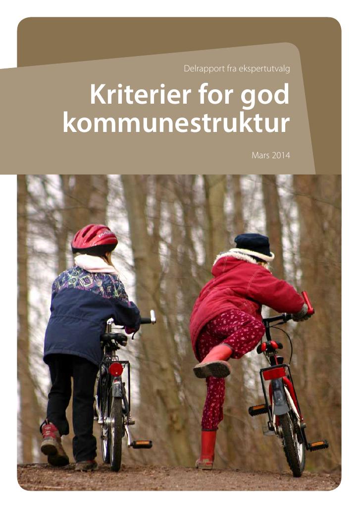 Forsiden av dokumentet Kriterier for god kommunestruktur