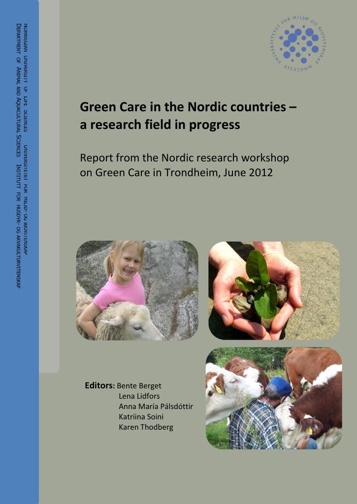 Forsiden av dokumentet Green Care in the Nordic countries – a research field in progress