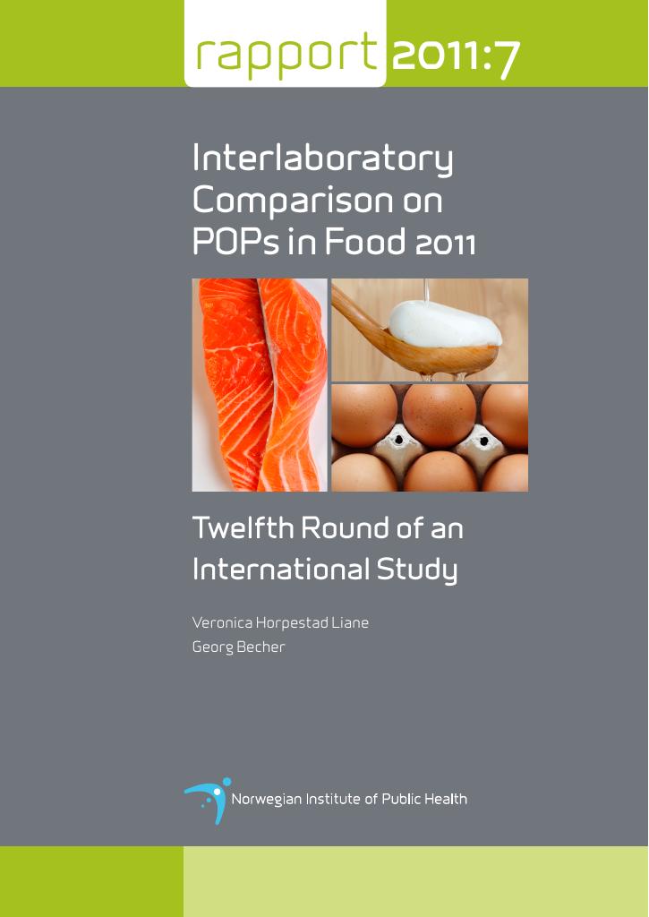 Forsiden av dokumentet Interlaboratory comparison on POPs in food 2011