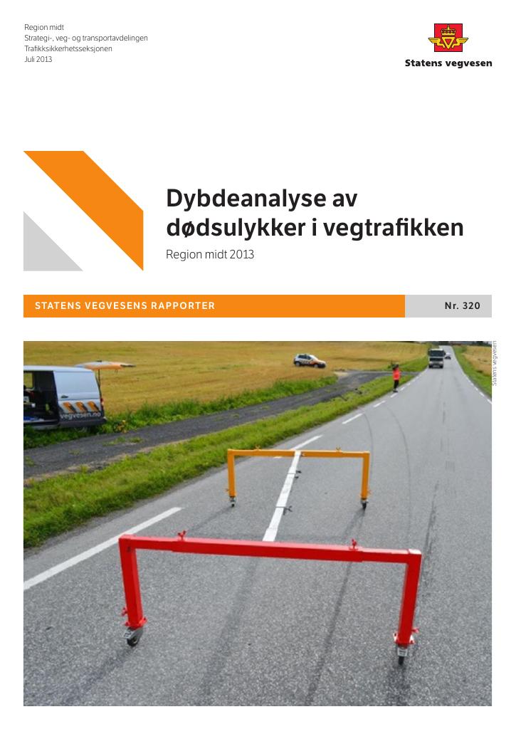 Forsiden av dokumentet Dybdeanalyse av dødsulykker i vegtrafikken