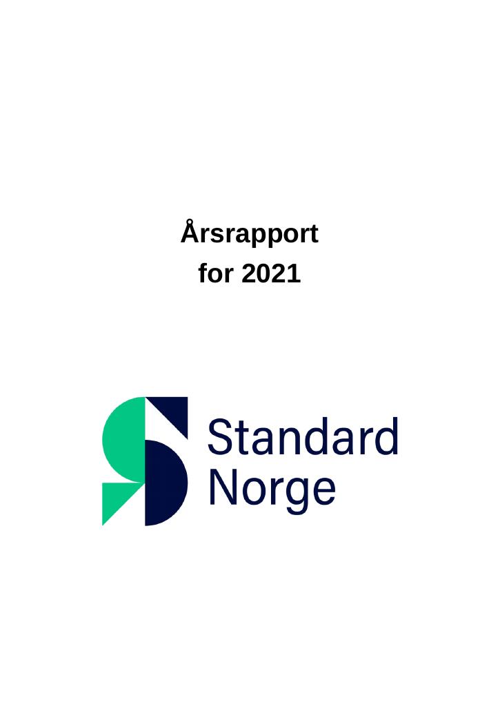 Forsiden av dokumentet Årsrapport Standard Norge 2021