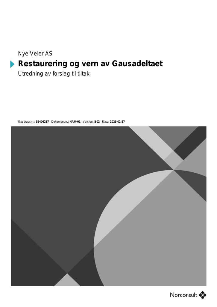 Forsiden av dokumentet Restaurering og vern av Gausadeltaet