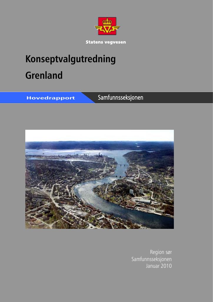 Forsiden av dokumentet Konseptvalgutredning Grenland