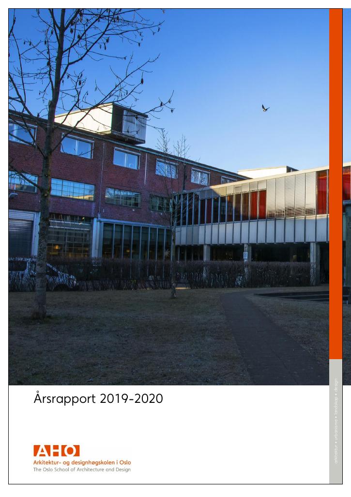 Forsiden av dokumentet Årsrapport Arkitektur- og designhøgskolen i Oslo 2019