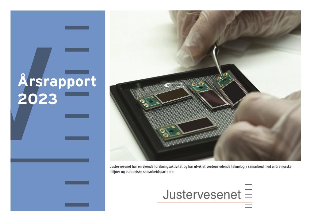Forsiden av dokumentet Årsrapport Justervesenet 2023