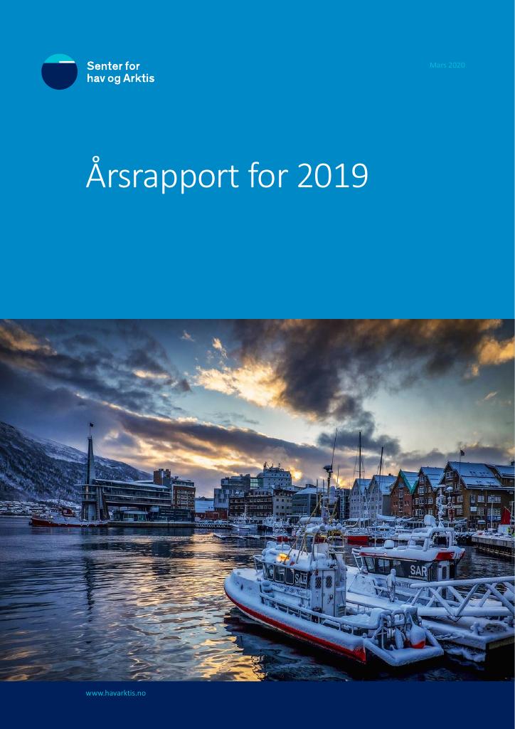 Forsiden av dokumentet Årsrapport Senter for hav og Arktis 2019